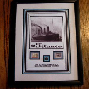 Framed TITANIC Collector RELIC Recovered Coal from the Boiler Roo…